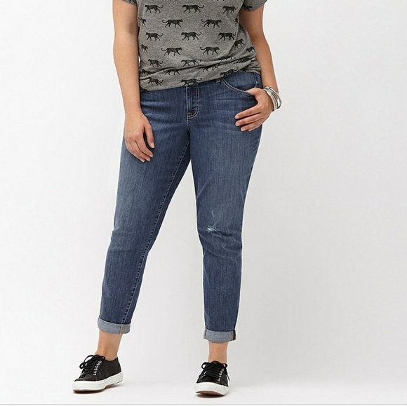 Lane Bryant Denim - LANE BRYANT DISTRESSED STRAIGHT LEG JEAN SZ 16